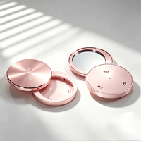 Poudrier compact rond avec couvercle miroir, type coulissant et rétractable, boîte à blush, emballage vide en plastique