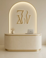 Comptoir de réception moderne personnalisé de petite taille pour bureau, hôpital, salon de beauté, hôtel