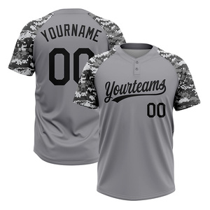 Maillot de Baseball Personnalisé pour Homme, Uniforme Sportif avec Impression par Transfert Thermique du Logo, du Nom de l'Équipe et du Numéro, Camouflage Respirant, Grandes Tailles - Product Image 1