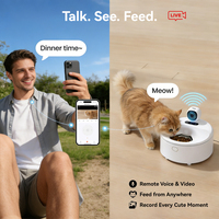 Distributeur automatique intelligent de nourriture humide pour animaux de compagnie avec 5 repas, contrôle par application WIFI, caméra, anti-blocage, pour chats et chiens