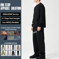 Pantalon de survêtement noir pour homme, coupe large et droite, taille élastique avec cordon de serrage, ourlet ouvert, poches latérales, style streetwear décontracté minimaliste