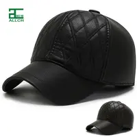 ALLCH Manufacturers Supplier Stylish New Custom Logo Black Hats Wholesale Baseball Mens Leather Winter Sports Caps