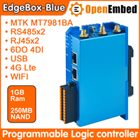 Controlador de Programación PLC Edgebox OpenWRT MediaTek MT7981BA 2026, WIFI6, 4G LTE, 4DI, 6DO, Control Industrial, RS485, Linux, 512MB/1GB