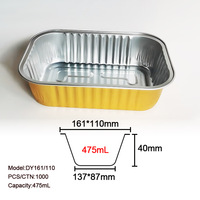 Conteneurs alimentaires jetables en aluminium de 475 ml pour compagnies aériennes, fabriqués sur mesure en gros, moules de cuisson, assiettes rectangulaires en pulpe