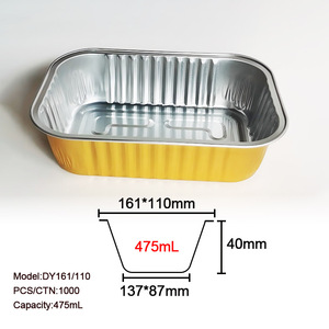Bán Buôn Tùy Chỉnh Nhà Máy 475Ml Hãng Hàng Không Container Dùng Một Lần Nhôm Lá Thực Phẩm Container Nướng Chảo Món Ăn Tấm Hình Chữ Nhật Bột Giấy - Product Image 2