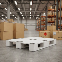 Palette en plastique antidérapante robuste à 3 roulettes, 1200*1000mm, pour entrepôt et logistique, en gros, en promotion