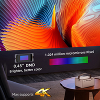 Projecteur Pico DLP 3D Réel pour Extérieur et Maison, Multimédia R17 Portable, 32 Go, Haut-parleurs Intégrés, 400 Lumens, Idéal pour Affaires et Éducation