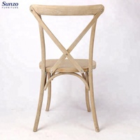 Chaises à dossier croisé en bois massif, style rustique vintage, chaise de bistrot française pour restaurant et événements de banquet