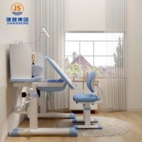 Ensemble bureau et chaise pour enfants réglables en hauteur avec étagère et tiroir, table d'étude ergonomique pour enfants pour les devoirs
