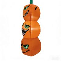 Décoration d'Halloween gonflable LED 3 niveaux en forme de citrouille maléfique DST, 1,8 à 2,4 m, avec pompe à air électrique, pour extérieur, décoration effrayante