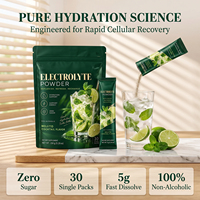 WELLBODY Poudre d'électrolytes saveur Mojito, non alcoolisée, pour l'hydratation et l'énergie, sans sucre, 30 sachets de 150g
