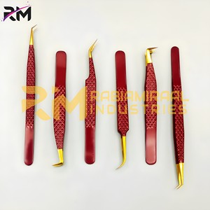 Puntas de Plasma Doradas de la Mejor Calidad y Pinzas de 5 Puntas con Recubrimiento en Polvo Color Marrón Oscuro / Agarre de Diamante - Product Image 4