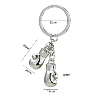 Mini porte-clés en alliage de zinc en forme de gant de <span class=keywords><strong>boxe</strong></span> 3D, mousqueton argenté tendance, cadeau promotionnel pour accessoires de voiture et de sac - Product Image 3