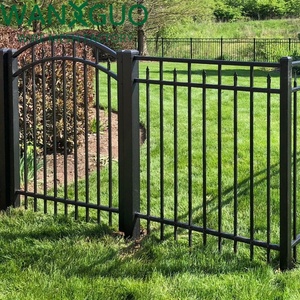Hot bán ngoài trời trang trí màu đen mạ kẽm bền 6ftx8ft rèn sắt nhôm hình ống hàng rào - Product Image 5