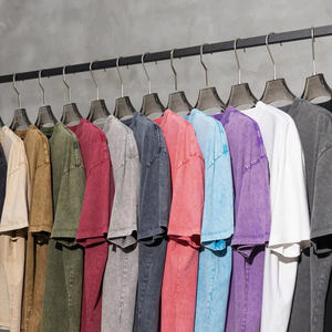 <b>Men</b> Street Wear Cotton T-shirt Custom Vintage Acid Wash T-shirt Heavy Weight Oversized Blank t Shirts for High Quality - Product Image 1