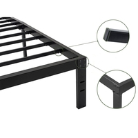 En gros, Cadre de lit simple en fer, robuste et stable, pour usage domestique, avec base de lit à lattes en fer forgé, simple
