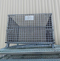 Cage de stockage empilable en treillis métallique galvanisé à chaud de haute qualité, conteneur métallique pour entrepôt, équipement d'entreposage