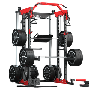 เครื่องสมิธแมชชีนสำหรับใช้ในบ้าน รุ่นใช้งานหนัก ผลิตจากสแตนเลส พร้อมระบบเคเบิ้ลครอสโอเวอร์ และสถานีบริหารขา สำหรับ 2 คน ใช้ได้ทั้งชายและหญิง - Product Image 1