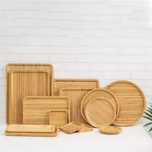 Eco-Friendly Multifunctional Wooden <strong>Snack</strong> <strong>Tray</strong> &amp; Bamboo Plate Custom Size Shape For Serving Cake Dessert Coffee Bathroom Jewelry - Product Image 2