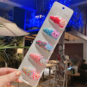 <span class=keywords><strong>Pl</strong></span> 5 Stks/pak Mode Koreaanse Kinderen Haarclips Sweet Bb Haarspelden Schattige Fruit Dier Baby Accessoires - Product Image 5