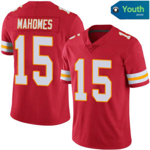 Maglie da Football dei Kansas City per Ragazzi, 15 Patrick Mahomes 87 Travis Kelce 10 Pacheco, Jersey Limitata Cucita per Bambini, Rossa - Product Image 2