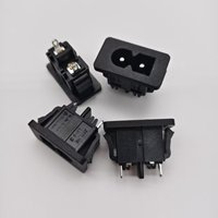 Conector Adaptador de Corriente CA Tipo C8 DB-8 LH-8, Enchufe Hembra para Montaje en Panel Tipo Tarjeta