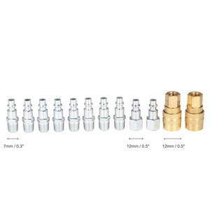 Pneumatic Quick Coupler Set 1/4 In Iron And Copper Connectors For Air Tools Accessories - Product Image 5