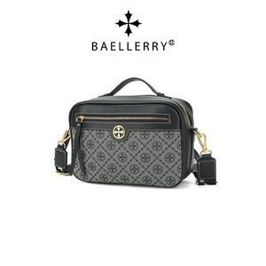 Baellerry Women's Shoulder Bag Large Capacity Zipper Horizontal <b>Square</b> Bag With Stitching Print For Everyday Use - Product Image 2