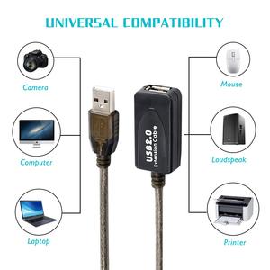 Câble d'extension répéteur actif SYONG USB 2.0 Type A mâle vers femelle, haute vitesse 480 Mbps pour ordinateur portable, PC, imprimante, projecteur - Product Image 4