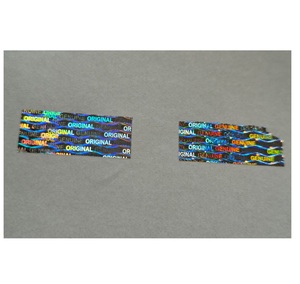 Autocollants holographiques 3D miniatures de marque en vrac de couleur argent très abordables, étiquettes cadeaux - Product Image 1