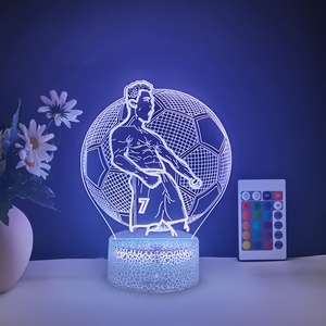 New Arrival 3D Messi Night Light Multicolor Football Player Design <b>USB</b> Bedroom Decorative Lamp for Football Fans AAA Battery - Product Image 5