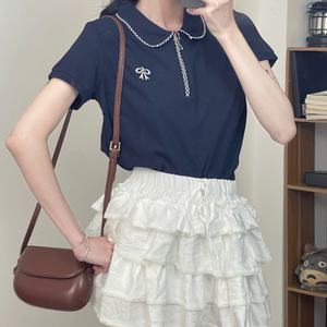 Polo à manches courtes de marque de créateur pour femmes Mode d'été Hauts décontractés confortables Meilleure qualité - Product Image 4