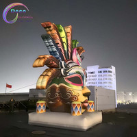 Máscara Inflable Multicolor Personalizada de Gran Tamaño para Fondo de Escenario con Bomba de Aire Eléctrica, Dimensiones Superiores a 12 pies