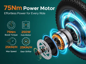 Vélo électrique tout-terrain EU Factory Road Ebike avec pneus larges, batterie lithium 48V, moteur brushless 250W, cadre en alliage d'aluminium, vélo électrique de ville - Product Image 3