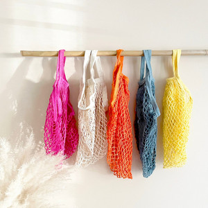 Dài xử lý tái sử dụng bông chuỗi Lưới <span class=keywords><strong>Net</strong></span> mua sắm túi thư thiết kế Trái Cây Rau hàng tạp hóa sản xuất Tote - Product Image 5