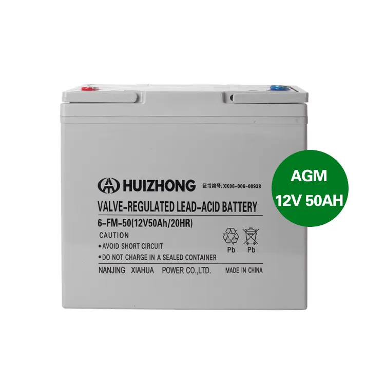 Productie Agm Batterij 12V 50ah Lood Zuur Batterij Met Lage Zelfontlading Voor Beveiligingssysteem