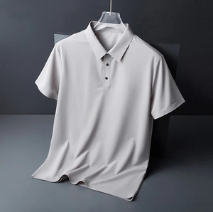 Polo à manches courtes de couleur unie respirant pour les loisirs coupe ajustée de bonne qualité pour hommes - Product Image 2