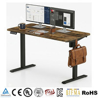 Bureau de travail électrique moderne en métal noir personnalisé à moteur unique, réglable en hauteur, avec pieds de table élévatrice pour ordinateur