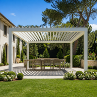 Pergola en aluminium Jiake 3x3m pour extérieur, toit à lames motorisé, écologique, pour jardin, terrasse, balcon, patio, villa