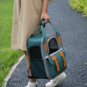Tas Ransel Hewan Peliharaan Model Eropa Amerika, Bahan Oxford Solid, Dapat Dipegang Tangan, untuk Kucing Anjing, Resleting, Laris Grosir, Bisa Dipakai di Bahu untuk Kucing - Product Image 4