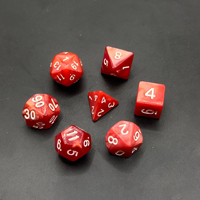 Jeu de dés polyédriques en acrylique 7 pièces, texture marbrée, couleurs vives, coins arrondis, idéal pour le mahjong et les loisirs intérieurs – Vente chaude