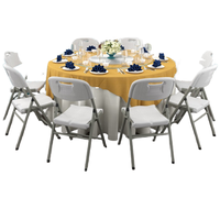 Grande table à manger pliable d'extérieur au design moderne avec combinaison de chaises à plateau tournant Design simple pour le salon à usage domestique