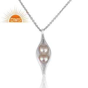 Collar de Diseño con Cápsula de Semilla de Perla, Collar de Cadena de Plata de Ley para Mujer, Proveedor de Joyería, Colección Clásica - Product Image 2