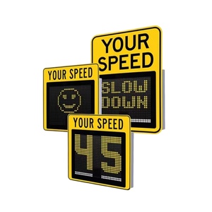 Système de détection de vitesse multi-modèles activé par radar avec affichage numérique LED, limiteurs de vitesse métalliques et alertes dynamiques de ralentissement - Product Image 2