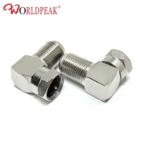 Adaptateur RF, fiche mâle de type F vers prise femelle, angle droit, courbé, adaptateur de câble coaxial pour antenne TV