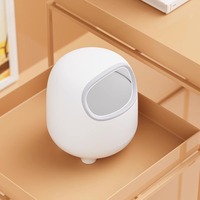 Mini poubelle de bureau en PP avec design écologique, blanche, sans couvercle, pour salle de bain, bureau, comptoir et coiffeuse, 2L/0,5 gallon