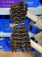 RXHAIR Factory, Cabello Humano 100% para Trenzas, Cabello Super Double Drawn a Granel, Trenzas Boho, Rizado Profundo, Completo y Grueso