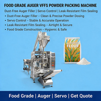 Machine d'emballage de poudre alimentaire VFFS avec remplisseur à vis sans fin anti-poussière, commande servo et scellage de film anti-fuite