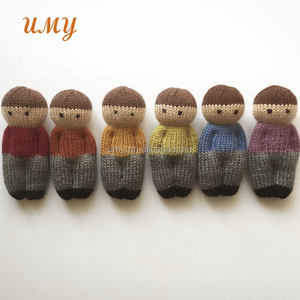 Poupée de couchage en coton tricoté doux pour bébé, jouets de coucher pour enfant en bas âge, tricot personnalisé, jouet tricoté en peluche pour fille - Product Image 6