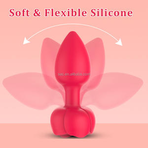 SacKnove-Vibrador Anal con Forma de Rosa Brillante de Silicona, 10 Velocidades, Control Remoto Inalámbrico, Estimulación de Coqueteo, Luz Intermitente - Product Image 4
